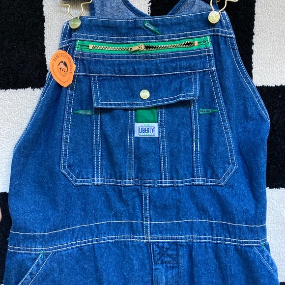 Liberty Overalls Denim Green Detail - Picture 1 of 6